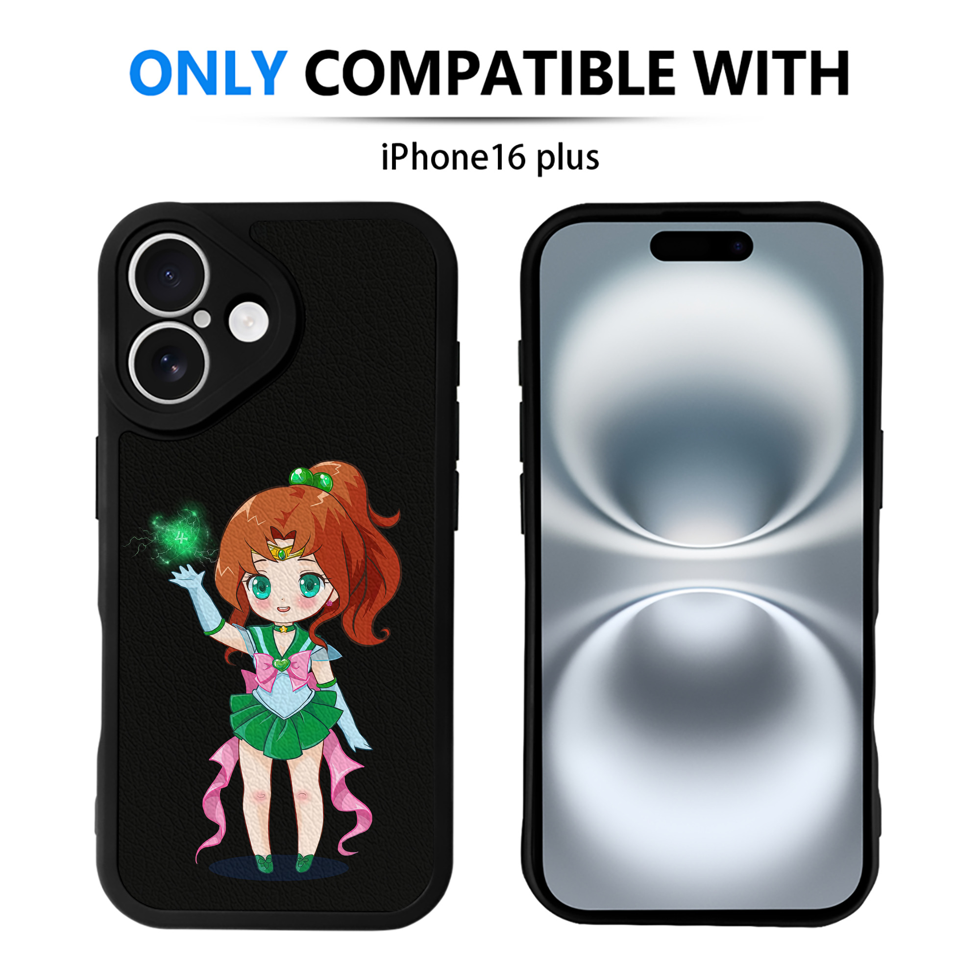 （画像用） 美少女戦士セーラームーン 木野 まこと きの まこと Sailor Moon Kino Makoto （セーラージュピター；Sailor Jupiter） 【iPhone 16シリーズ対応】シリコンスマホケース（レザー調） 材質：シリコン